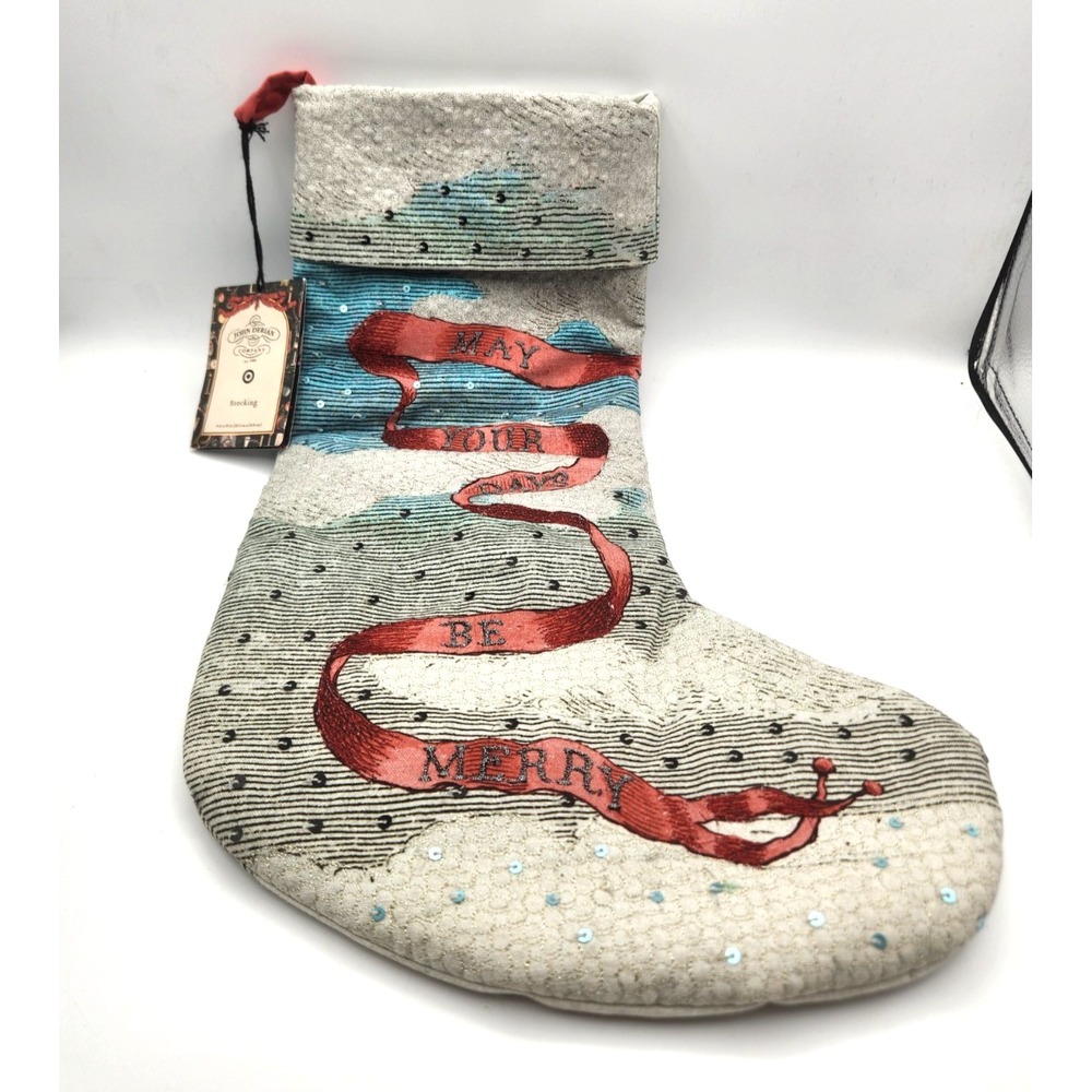 2025 John Derian x Target "May Your days Be Merry" Christmas Stocking NEW w/tag